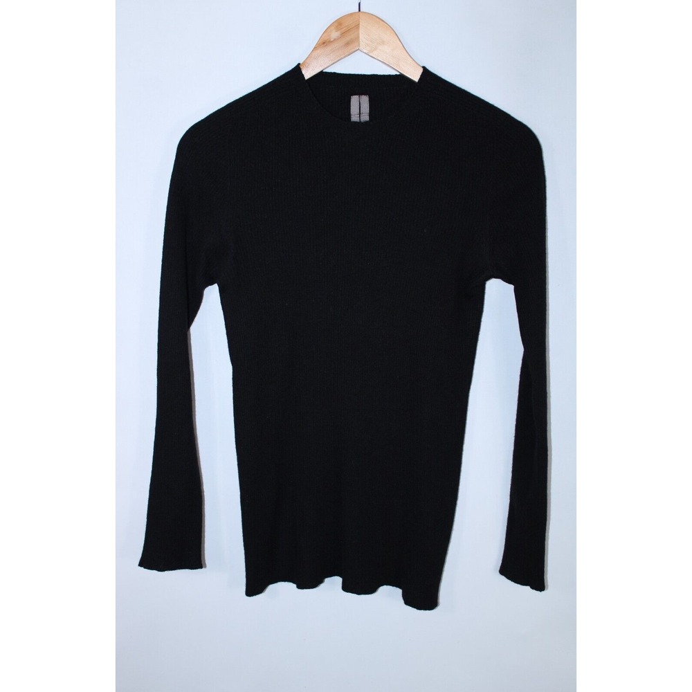 Rick Owens Unisex NO SIZE Black Ribbed Crew Neck‎ Sweater
